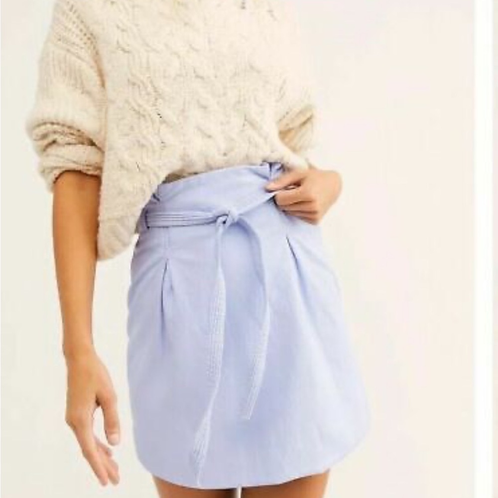 Free People Payton Faux Leather Mini Skirt in Lavender